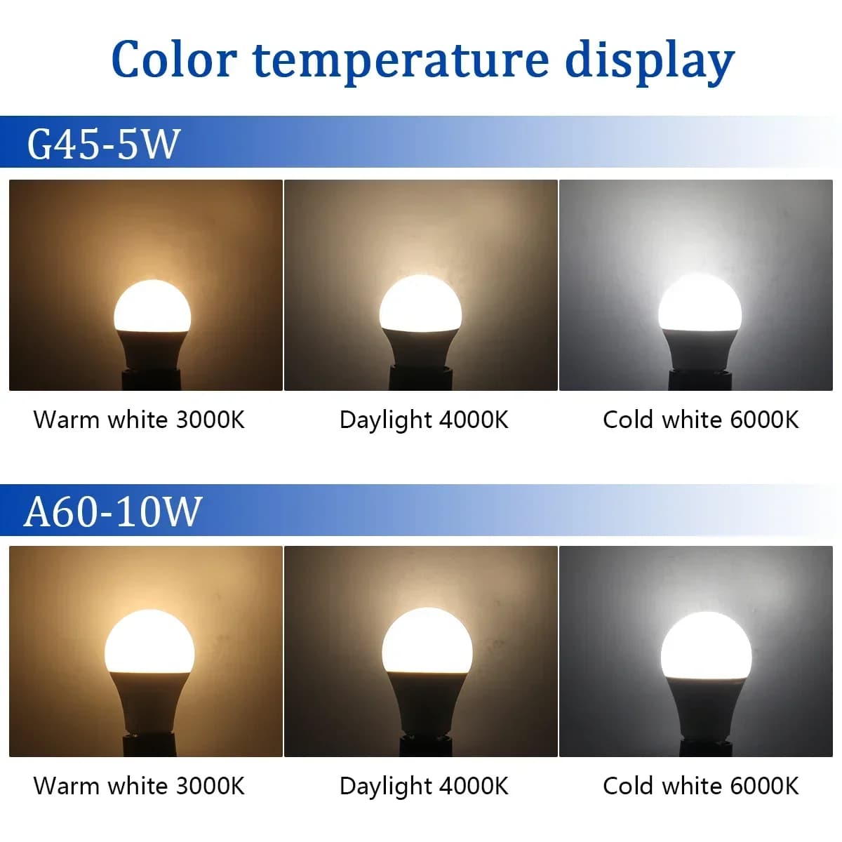 LED Light Bulbs 8PCS E27 B22 3W 5W 10W - image 3
