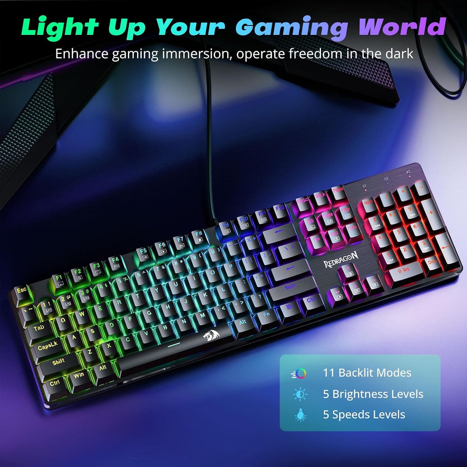 Redragon K671 Wired Mechanical Gaming Keyboard with Red Switches - image 2