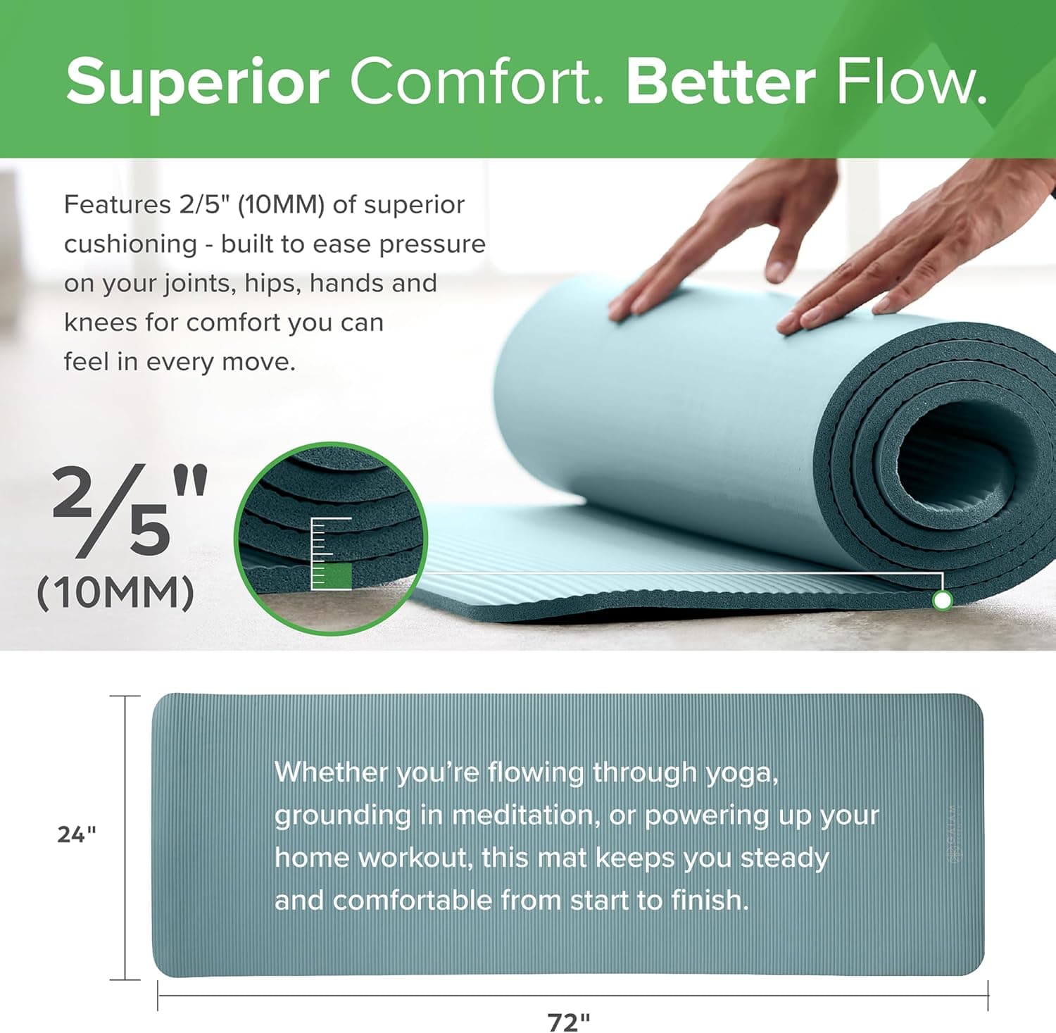 Gaiam Extra-Thick 10mm Yoga Mat with Carrying Strap - image 3