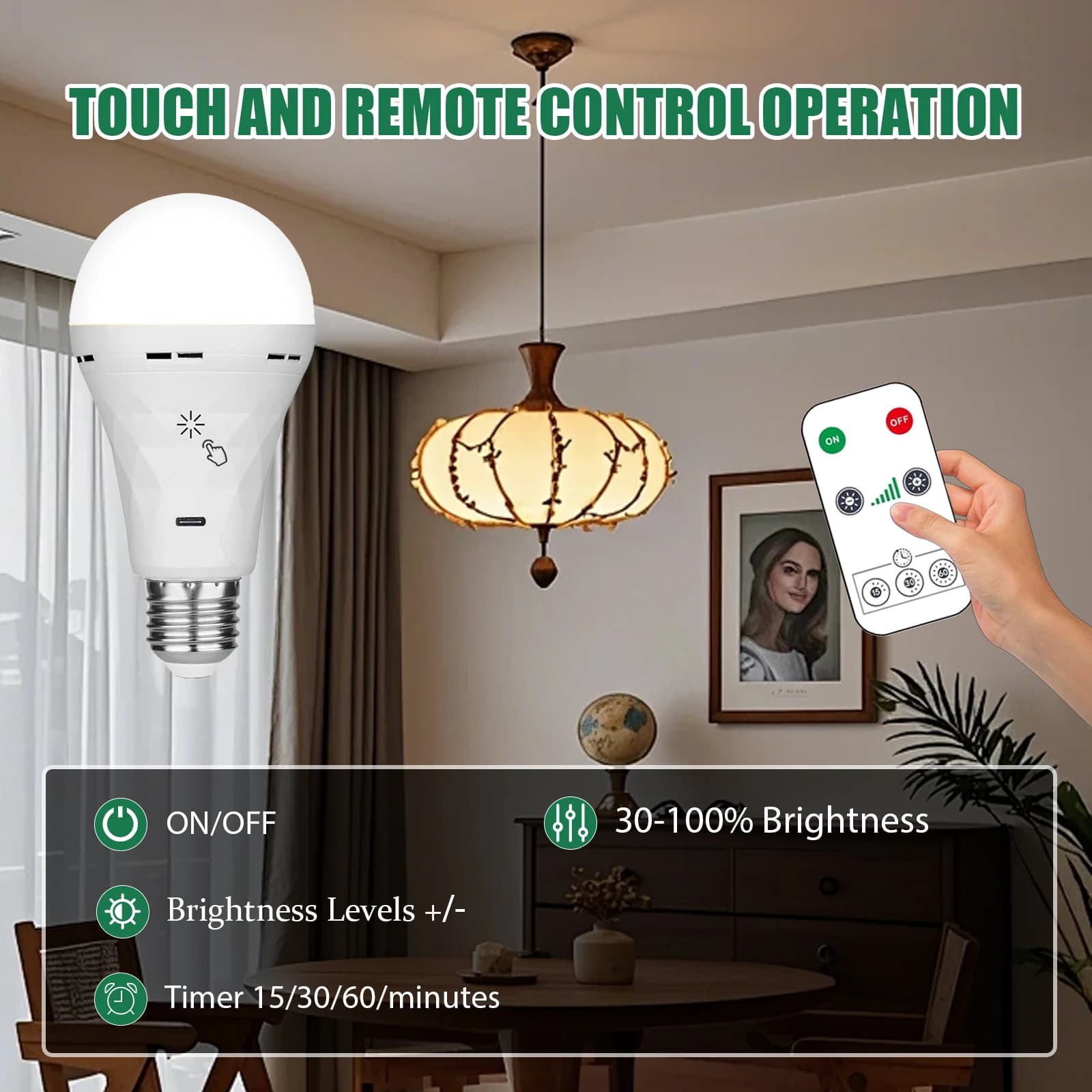 USB LED Bulb E27 Rechargeable Light Bulb - image 4