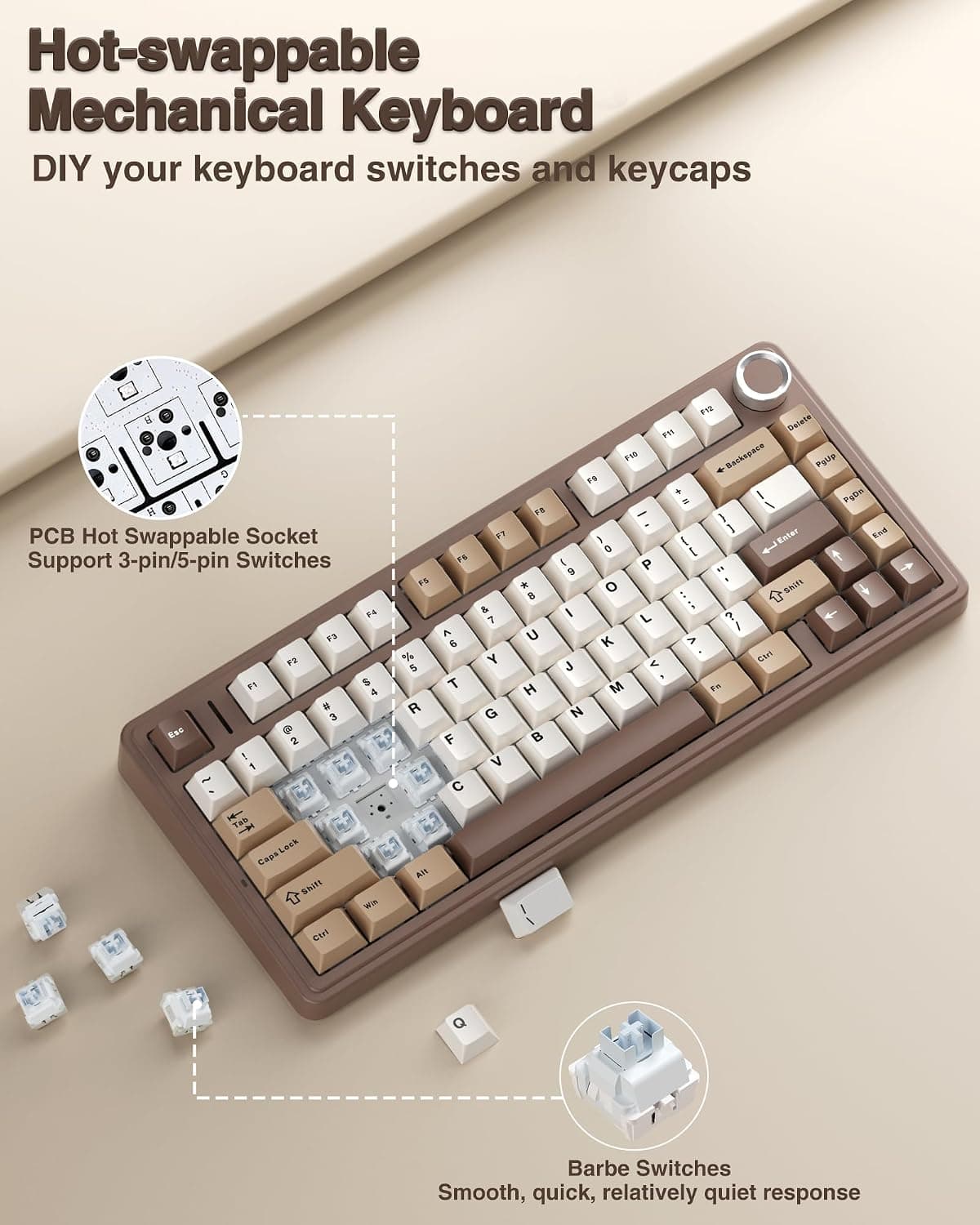 AULA F75 75% Wireless Mechanical Keyboard with Linear Switches - image 4