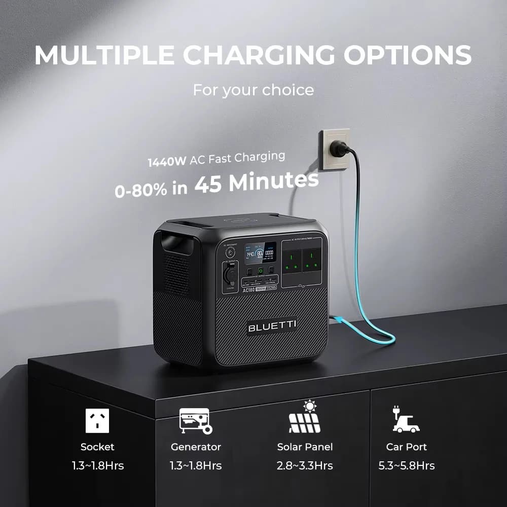 Renewed Bluetti AC180 Portable Solar Power Station (1800W) - image 4