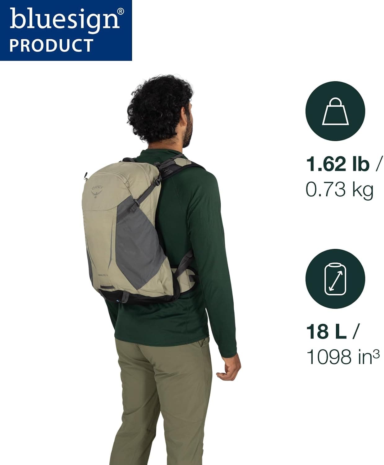 Osprey Hikelite 18L hiking backpack with rain cover - image 2