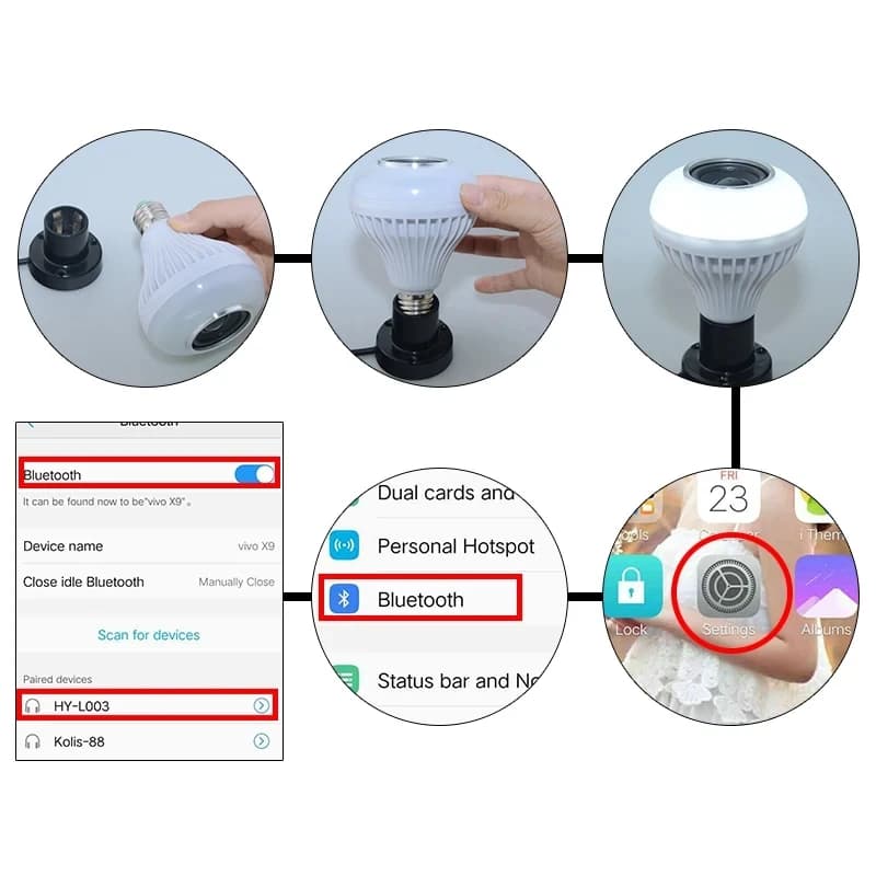 RGB Smart Bluetooth Speaker Music Bulb - image 5