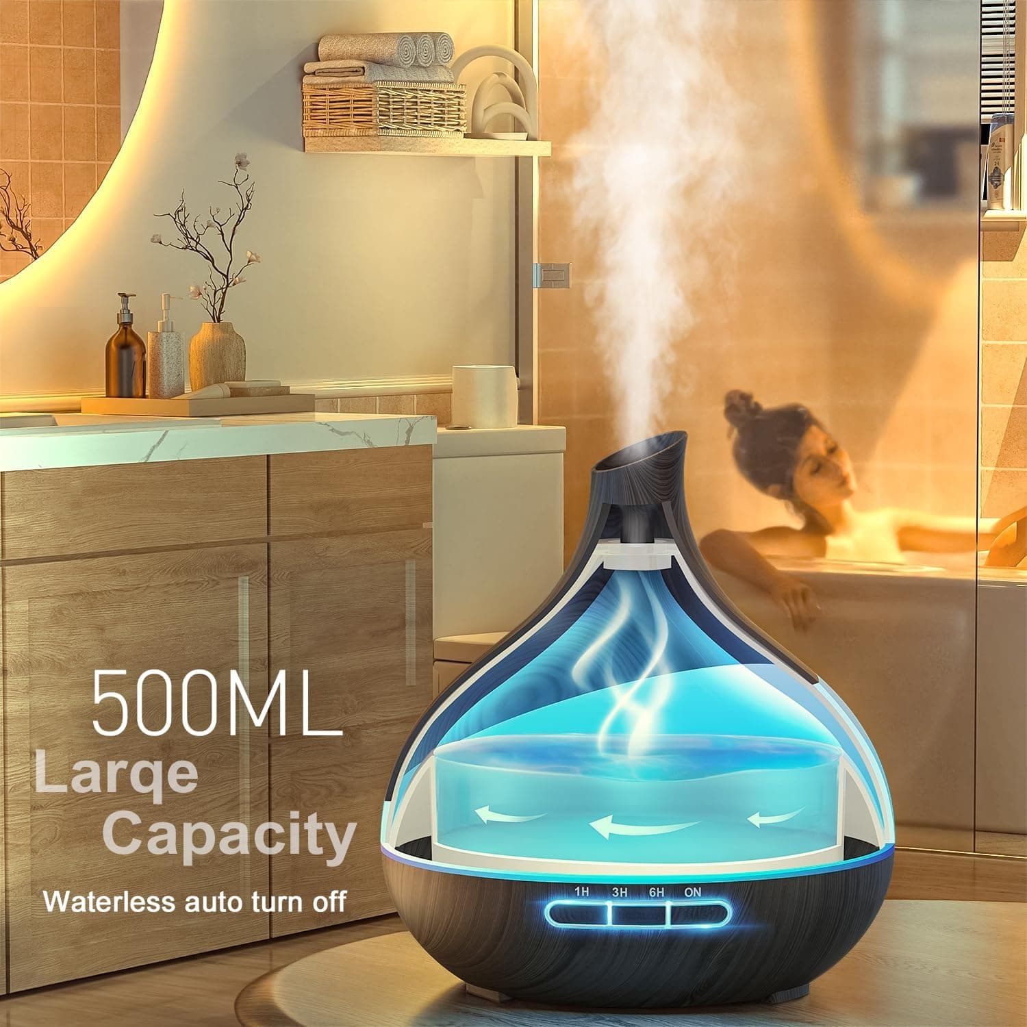 HJTHJT 500ML Essential Oil Diffuser with Remote Control – Perfect for Relaxation - image 3