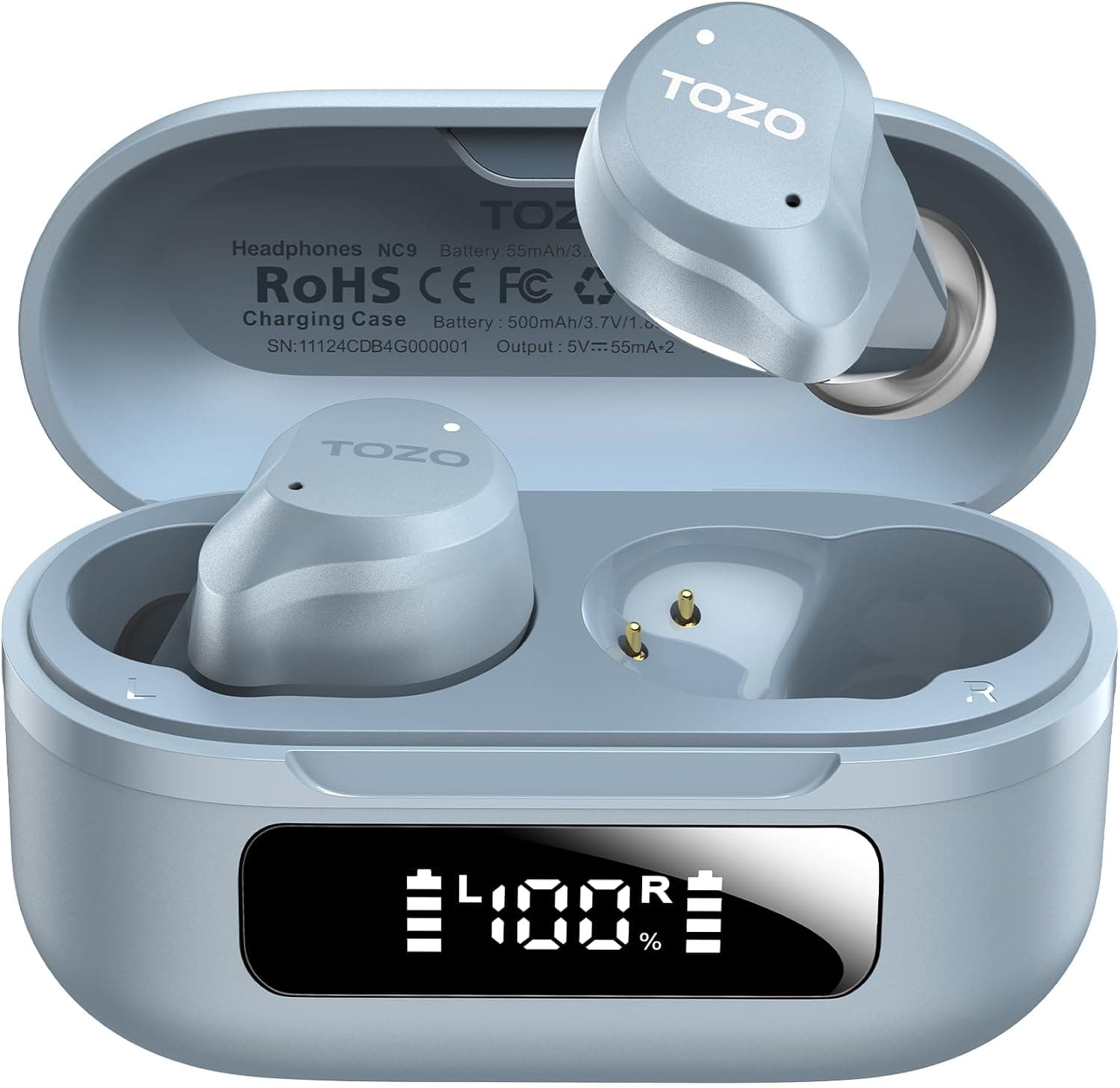 TOZO NC9 Hybrid Active Noise Cancelling Wireless Earbuds